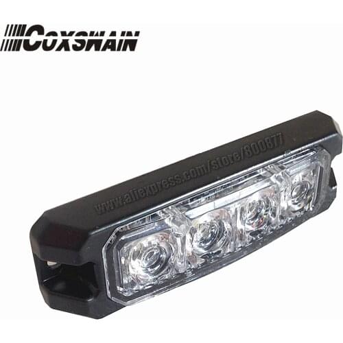 T4 Car external warning lights LED grill surface mount lighthead , DC12/24V, 22 flash patterns, 3W each LED, waterproof