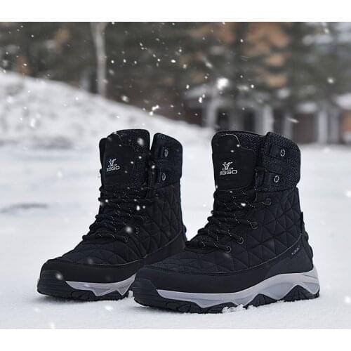 Men Waterproof Boots Winter With Fur Women Warm Snow Boots Men Work Shoes Couple Martin Boots Fashion Shoes Plus Size 35-45