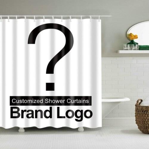 Black Question Mark Shower Curtain Set with 12 Hooks Natural Plants Bathroom Decoration Washable Polyester Fabric