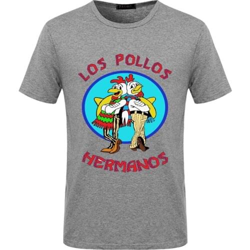 Funny LOS POLLOS Chicken New Print Tshirt Summer Breaking Bad Slim T-shirt Fashion Casual O-neck Short Sleeve T Shirt Men