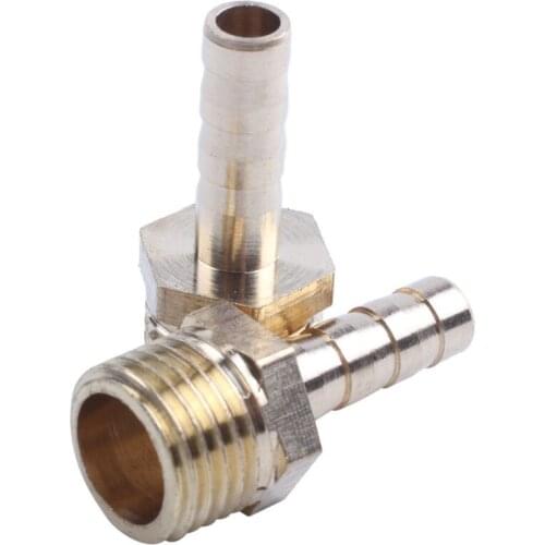 Hot 9 Pcs Brass 6mm Fuel Gas Hose Barb 1/4 inch Male Thread Coupling Fitting Gold