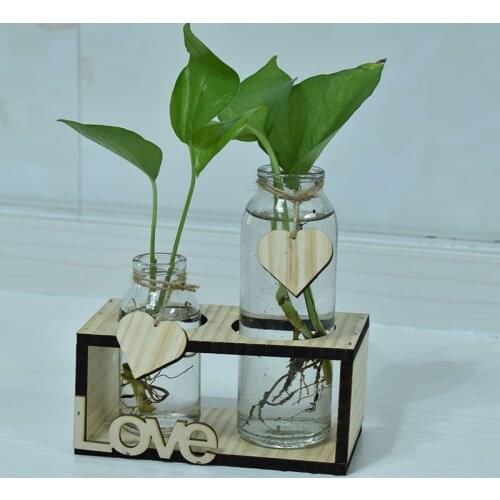 Creative Glass Vase Water Culture Plant Flower Arrangement Ornaments Golden Shelf Transparent Storage Jar Nordic Home Decoration