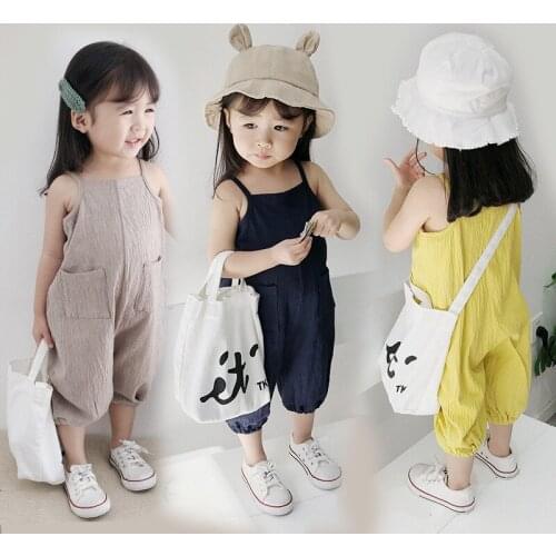 Summer New Childrens Sling Jumpsuit for Women Baby Loose Casual Overalls Cute Overalls Childrens Teenage Girls Clothing