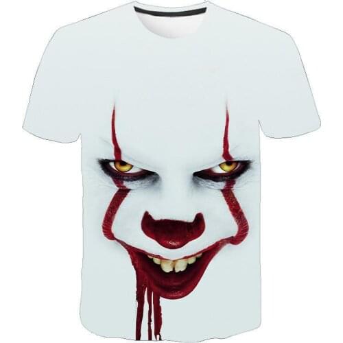 2021 Fashion Best Selling Clown 3D Printed T-Shirts Men and Women Joker T Shirt Summer Short Sleeve Funny Fashion Cool Harajuku