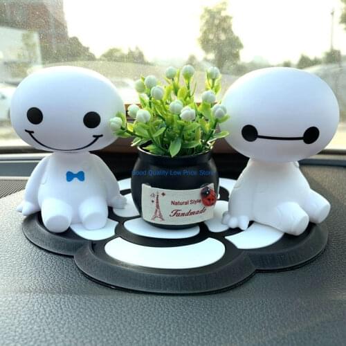 Cartoon Plastic Cute Shaking Head Robot Toys Doll Automotive Decoration Auto Interior Dashboard Bobble Head Toys Car Ornament