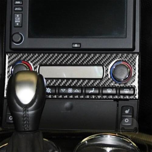 Air Conditioner Button Frame Cover Trim Sticker for Chevrolet Corvette C6 2005-2007 Carbon Fiber LHD Decoration Accessories