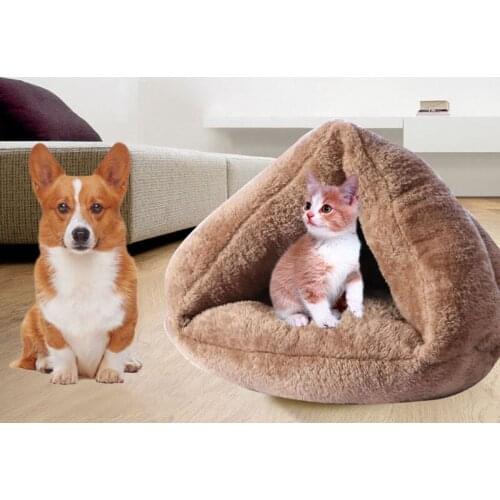 Cat Litter For Deep Sleep Warm Breathable In Winter Soft Plush Mattress Basket Cave Tent-Style Small Dog Pet Cushion Sleeping Ba