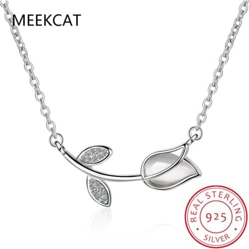 Romantic 925 Sterling Silver Rose Flower Pattern Short Chain Pendant Necklace for Women Opal Stone Charm Luxury Fine Jewelry