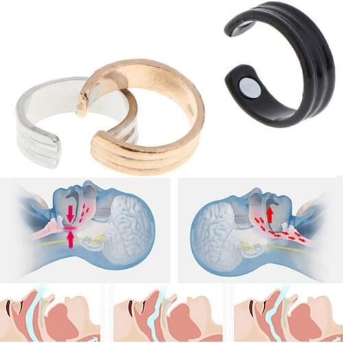 Reflexology Anti Snoring Apnea Promotion Price Newest Sleeping Device Acupressure Anti Snore Ring Titanium Alloy Treatment