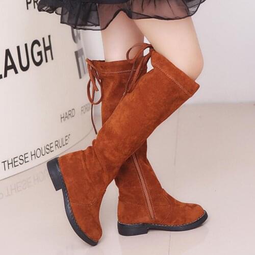 Koovan Girls Autumn Winter Boots 2020 New Over The Knee Boots Plus Velvet Girls Snow Boots Fashion Cotton Shoes Lace Up Shoes
