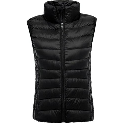 New Fashion Women White Duck Down Girls' Vest Winter Ultra Light Down Vest Sleeveless Coat