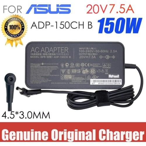 Original 20V 7.5A 150W FOR Asus Laptop AC Adapter 6.0*3.7mm ADP-150CH B Charger FX505 FX505D FX505DU FX505DT FX95G/D FX95GT