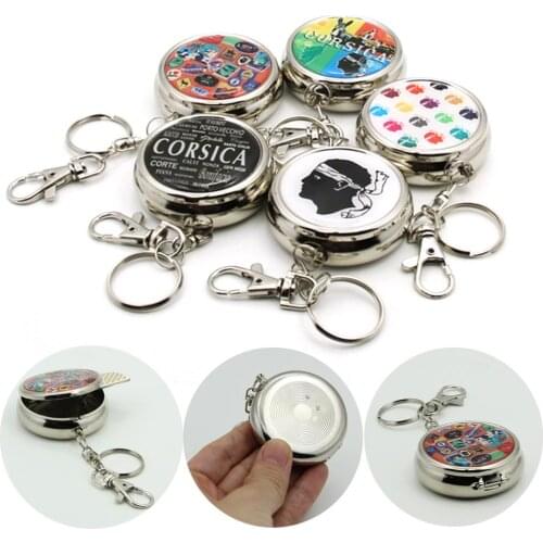 Ashtray Round Tinplate Portable Ashtray Epoxy Pocket Innovative Personalized Strange Ash Holder Case Smoking Accessories