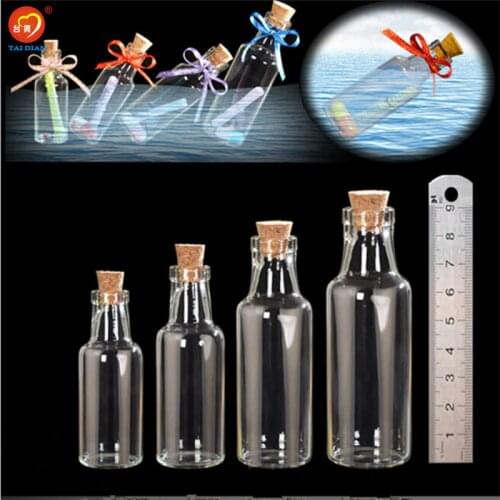 Transparent Glass Wishing Bottles With Cork Drift Bottles Jars For Wedding Vials Decoration Gifts Diy Jars 50pcs Free Shipping