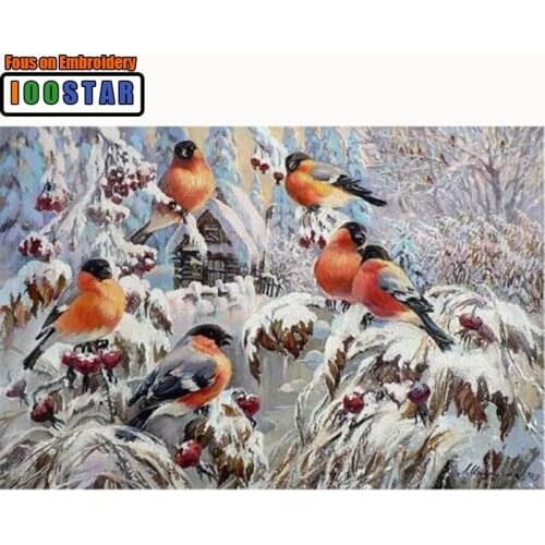 "Birds" Full Diamond Embroidery 5D Diamond Painting Cross Stitch Snow 3D Diamond Mosaic Needlework Crafts Christmas Gift new