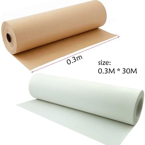 Qiduo 0.3M*30M Rolls of brown and white kraft paper rolls of crafts art gifts flowers wrapped package decoration