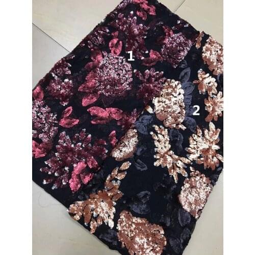 Special embroidered African french lace net tulle fabric flower SYJ-9712 with sequins super quality 5 yards/pcs