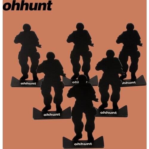 Ohhunt Tactical Accessories 6pcs Metal Target Modle 80*44mm Size Black for Hunting Shooting Exercise