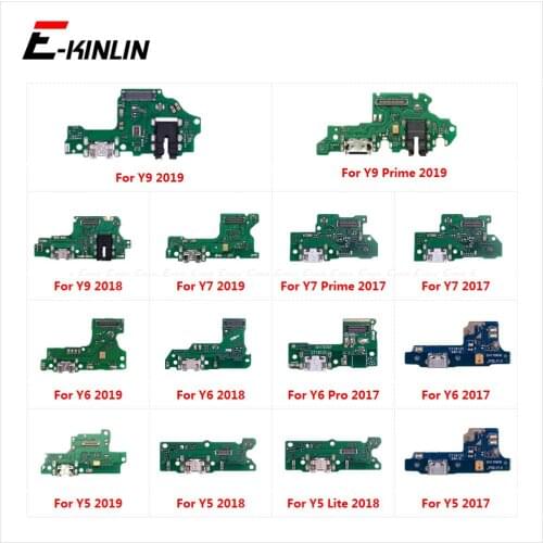 USB Charging Charger Dock Port Board With Microphone Mic Flex Cable For HuaWei Y9 Y7 Y6 Pro Y5 Prime GR5 2017 2018 2019