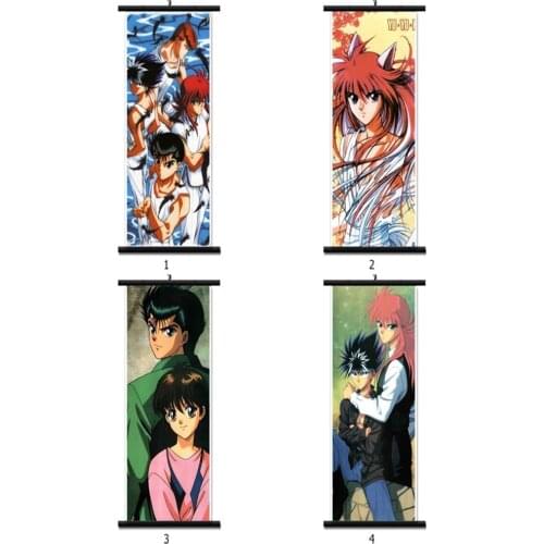 Japanese Anime Yu Yu Hakusho Urameshi Yuusuke Hiei Yukimura Keiko Home Decor Wall Scroll Poster Decorative Pictures