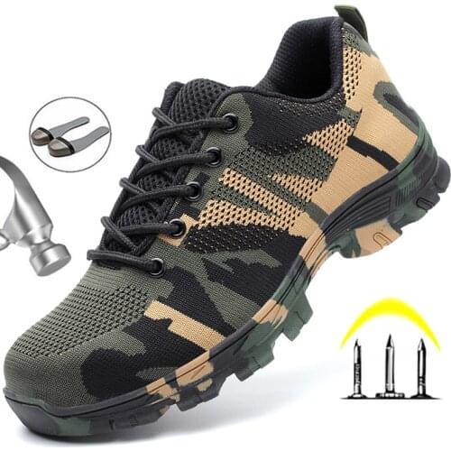 Air Mesh Work Safety Boots Men Anti-Piercing Indestructible Shoes Men Boots Puncture-Proof Sneaker Steel toe shoes Free shipping
