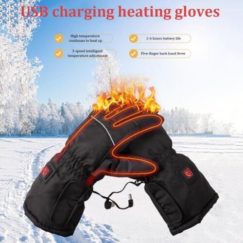 Winter Heating And Warm Riding Gloves USB Charging Thermostat Electric Heating Gloves For Outdoor Activities In Cold Weather