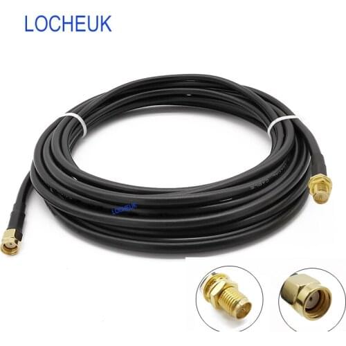 1Pcs RP-SMA RF Connector Low Loss RP-SMA Male Plug to RPSMA Female Jack Antenna Wire LMR195 Extension Cable Adapter Length 1-20M