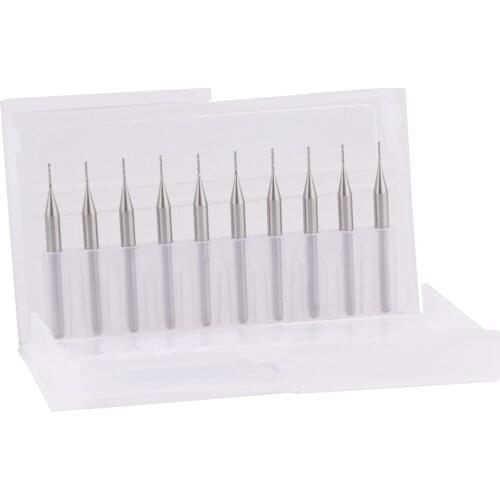 10pcs 3.175mm Carbide End Mill Engraving Bits CNC PCB Machinery 0.6mm Cutting Edge
