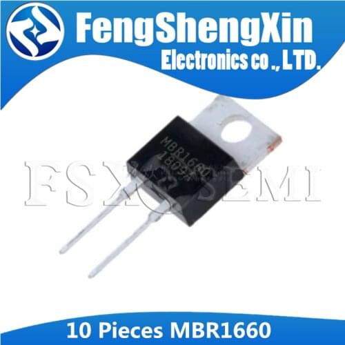 10PCS MBR1660 MBR1660CT DIODE SCHOTTKY 60V 16A TO220-2L