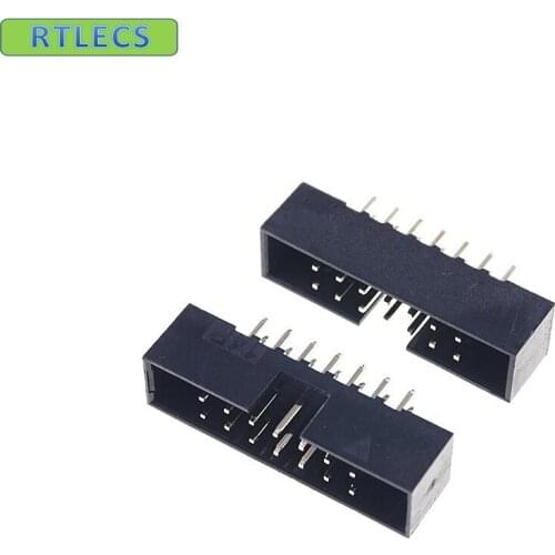 10 Pcs Box Header 14 Pin 2x7P 2.0mm Pitch Male Shrouded PCB straight IDC Socket dual rows space 2.0 Through hole DIP