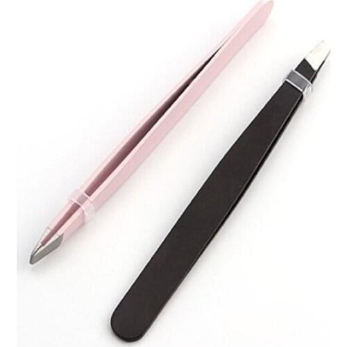 2PCS Tweezers Eyebrow Tweezer Set Stainless Professional Eye Lashes Extension Tweezers Eyebrow Tongs Scissors Cosmetic Tools