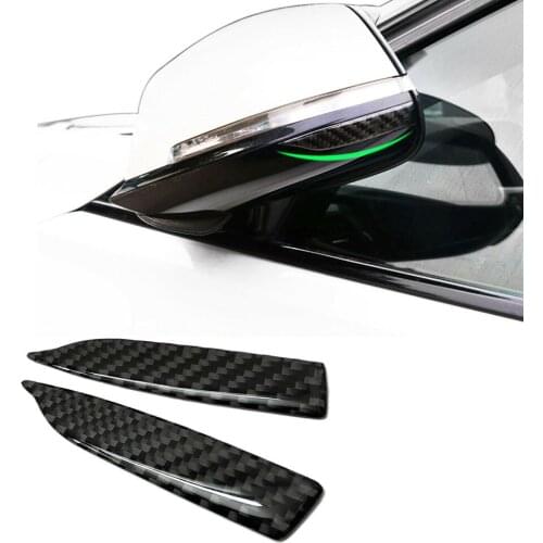 Guard Rearview Mirror Protector 2pcs Decor Glossy Stickers Trim Auto Carbon Fiber Side Mirror