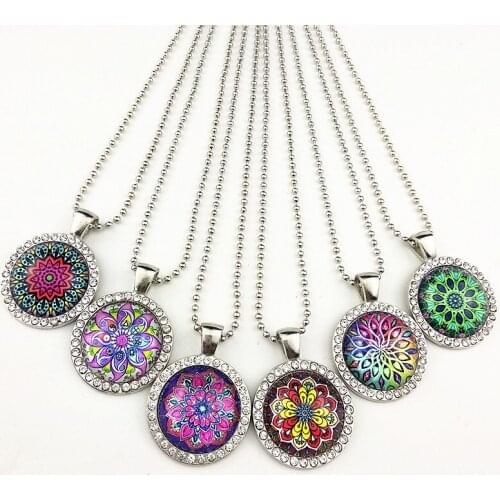 24pcs New design Mandala,Bandanna,Indian Buddhism, national style,retro Necklace for women party gift Pendant wholesale