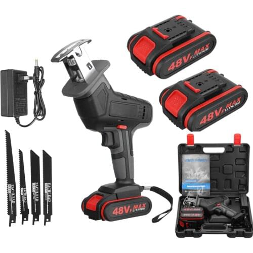 48VF Cordless Electric Reciprocating Saw Metal Wood Cutting Tool Electric Saw for Makita Battery Chainsaw with 1/2 Battery