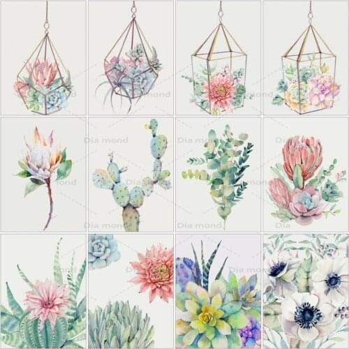 5D Diamond Embroidery Rose Mosaic Diamond Painting Flowers Landscape Cross Stitch Rhinestones Needlework Home Decoration