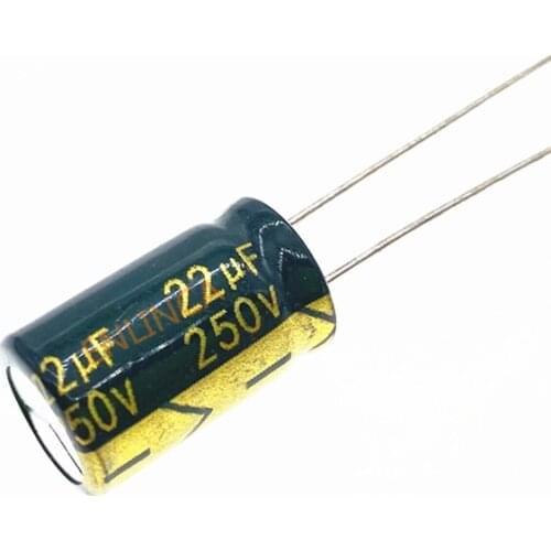 6pcs/lot High Frequency Low Impedance 250v 22UF Aluminum Electrolytic Capacitor Size 10*17 22UF 20