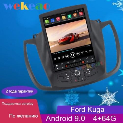 Wekeao 10.4" Vertical Screen Tesla Style 1 Din Android 9.0 Car Radio For Ford Kuga Auto GPS Navigation Car Dvd Player 4G Carplay