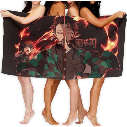 Demon Slayer Bathing Towels Microfiber Bath Robe Women/man Towels Bathroom Demon Slayer Home Textile Absorbent Shower Towel