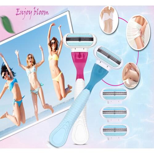 1 Razor Handle Manual Shaving Women Razors Blade Shaving Hair Safety Lady Razor Head
