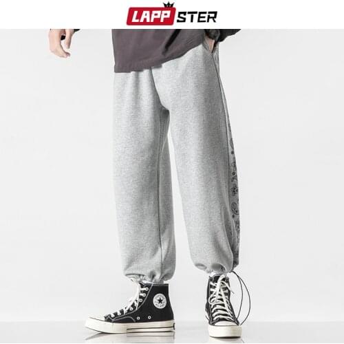 LAPPSTER-Youth Men Spring Joggers Printed Vintage Sweatpants 2021 Mens Hip Hop Streetwear Harm Pants Man Korean Fashion Trousers