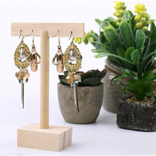 Wooden T Shape Earrings Necklaces Bracelets Jewelry Stands Jewelry Ads
