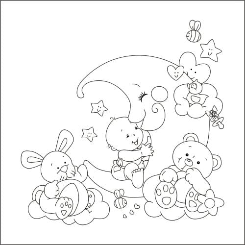 Baby monthly Transparent Silicone Rubber Stamp and metal die Sheet Cling Scrapbooking DIY Cute Pattern Photo Album Stamp