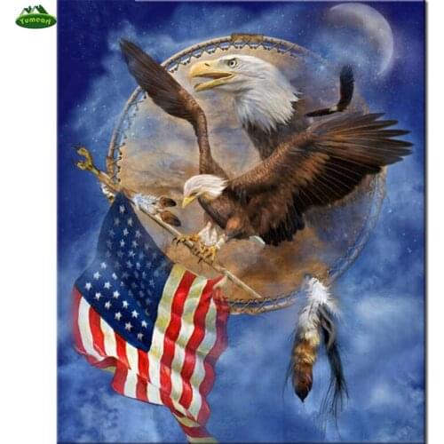 DIY Diamond Mosaic Embroidery Eagle and American Flag Needlework Crafts 5D Diamond Painting Cross Stitch Full Rhinestones