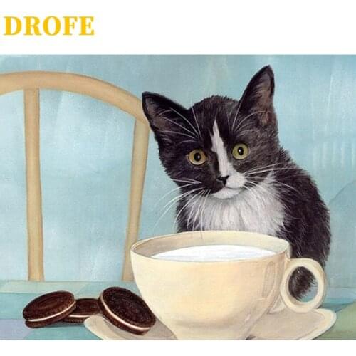 DROFE DIY Frame Snow horses Painting By Numbers modern mural acrylic pigment unique home decoration hand gift 40x50cm