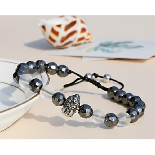 Ethnic Hematite Stone Bead Buddhism Bracelet Mujer Pulseras Tibetan Handmade Jewelry Yoga Prayer Bracelets Men Women