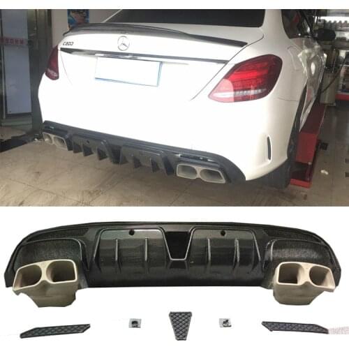 W205 C63 carbon rear diffuser with exhaust tip facelift to W205 B style 14 year