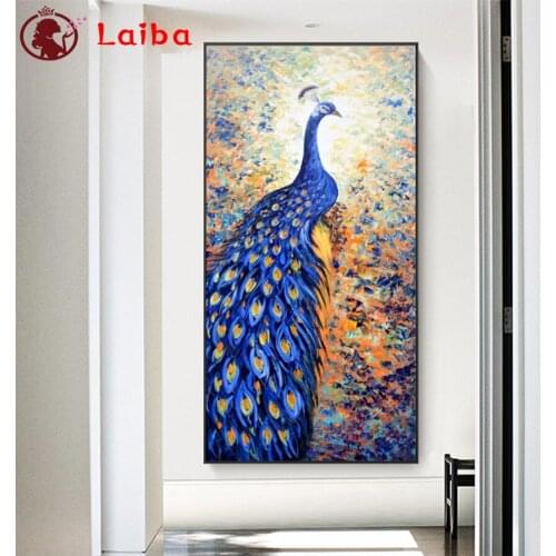 Full diamond painting Abstract animal beautiful peacock picture for embroidery diamond mosaic paintings wall stickers decoration