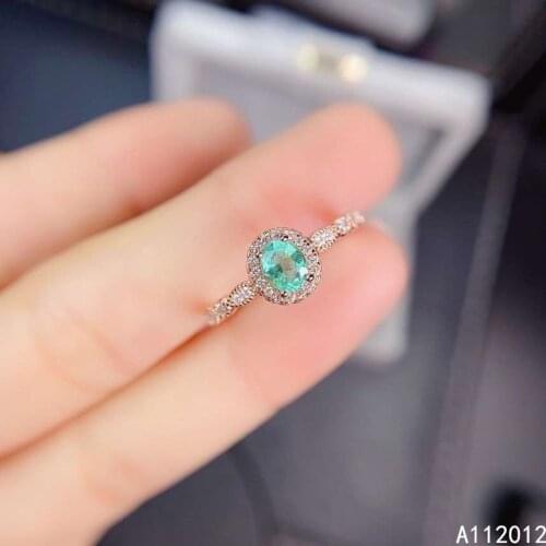 KJJEAXCMY fine jewelry S925 sterling silver inlaid natural Emerald new girl lovely ring support test Chinese style