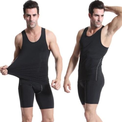 CKAHSBI Compression Fitness Tights Tank Top Quickly Dry Sleeveless Gym Clothing Summer Workout Running Vest Sports Shirt Men
