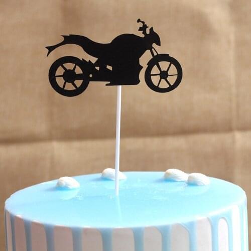 Hot Selling Male God Dad Husband Birthday Cake Decoration Card Sports Car Motorcycle Cross-country Baking Dessert Decoration